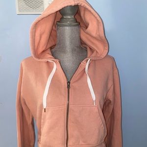 Cropped Zip Up Hoodie